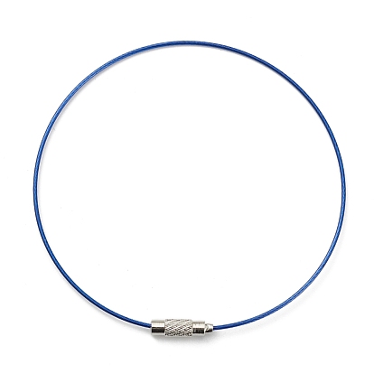 Fil d'acier cordon de bracelet, avec fermoir en alliage, 1mm, diamètre intérieur: 72 mm