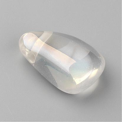 Perles de cristal de quartz naturel, de couleur plaquée ab , nuggets
