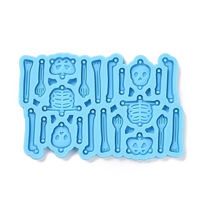 DIY Skeleton Componenet Pendant Silicone Molds, Resin Casting Molds, For UV Resin, Epoxy Resin Jewelry Making, Halloween Theme