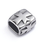 Retro 304 Stainless Steel Slide Charms/Slider Beads, Religion Theme, for Leather Cord Bracelets Making, Square with Maltese Cross