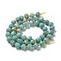 Natural Howlite Beads Strands, Dyed, Faceted, Rondelle, with Seed Beads