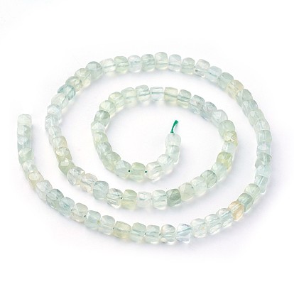 Natural Prehnite Beads Strands, Faceted, Cube