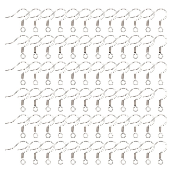 Ионное покрытие (ip) 304 французские крючки для серег из нержавеющей стали, плоские крючки для серег, провод уха, с горизонтальной петлей