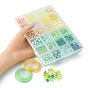 Kit de bricolaje para hacer pulseras elásticas, incluyendo cuentas redondas de perlas de imitación de acrílico y plástico, hilo elástico