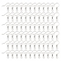 Placage ionique (ip) 304 crochets de boucle d'oreille français en acier inoxydable, crochets de boucle d'oreille plats, fil d'oreille, avec boucle horizontale