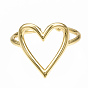 Brass Cuff Rings, Open Heart Rings, Nickel Free