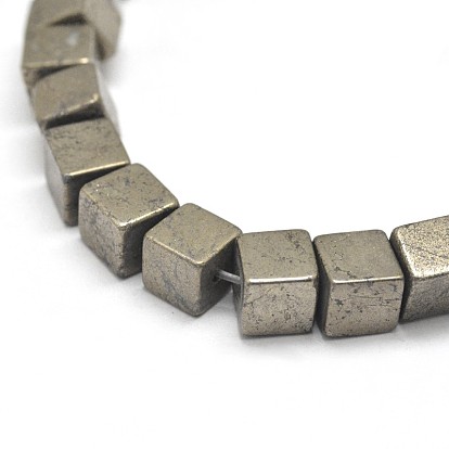 Cube Natural Pyrite Beads Strands