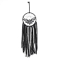 Gothic Style Moth/Owl/Butterfly Macrame Tassel Wall Hanging, Iron Woven Web/Net with Feather Pendant Decorations
