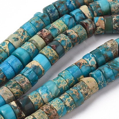Brins de perles de jaspe impérial naturel, teint, colonne