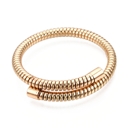 Bracelet de manchette en fer rond avec chaînes de serpent, bracelet de couple extensible réglable pour hommes femmes