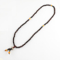 Style wrap santos bijoux bouddhiques rose bracelets de perles rondes en bois ou collier