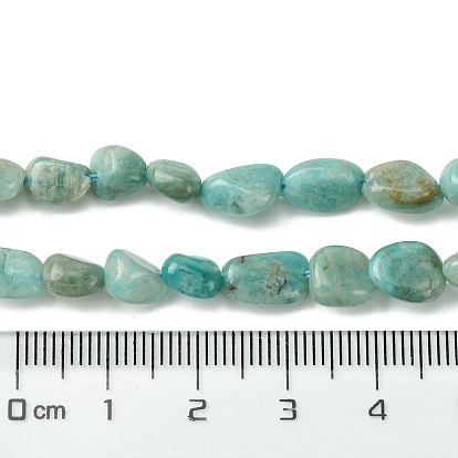 Natural Amazonite Beads Strands, Nuggets Shape, Tumbled Stone