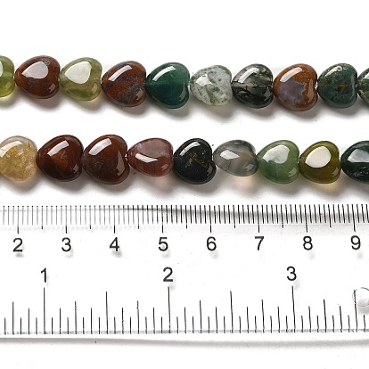 Natural Indian Agate Bead Strands, Heart