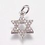 Micro cuivres ouvrent charmes de zircons, pour juif, étoile de david
