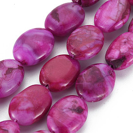 Natural Crazy Agate Beads Strands, Dyed & Heated, Oval