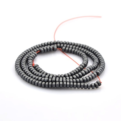 Matte Style Frosted Non-magnetic Synthetic Hematite Column Beads Strands