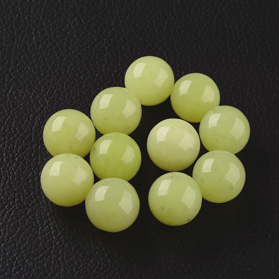 Perles de boules rondes de citron et de citron naturel, sphère de pierres précieuses, pas de trous / non percés, teint, 16mm