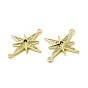Brass Micro Pave Clear & Black Cubic Zirconia Connector Charms, Star Links