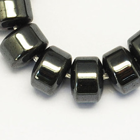 Non-magnetic Synthetic Hematite Beads Strands, Grade A, Column, 8x6mm, Hole: 1.5mm