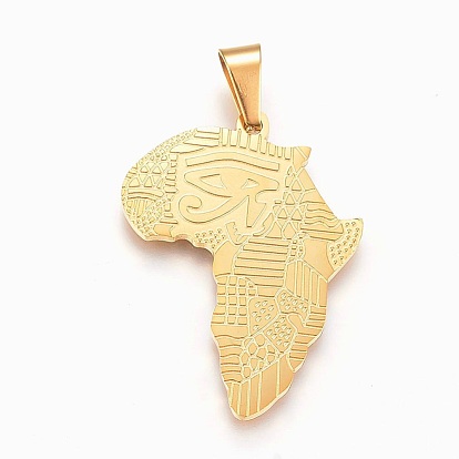 304 Stainless Steel Pendants, Africa Map