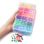 810Pcs 18 Style Opaque & Transparent Plastic Beads, Frosted, Barrel