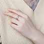 Shegrace 925 anillos de plata esterlina de Tailandia, anillos abiertos, con piedras preciosas naturales, rana