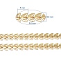 Brass Handmade Cobs Chains, Link Chains, with Spool, Long-Lasting Plated, Soldered, Leaf