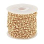 Brass Cable Chains, with Column & Round Beaded, Unwelded, with Spool