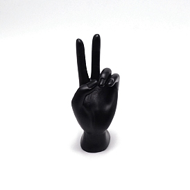Resin Jewelry Display Hand Model, for Finger Ring & Necklace, Yeah Victory Sign Gesture