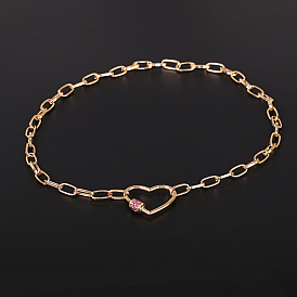 Collier coeur en métal géométrique pour femme - bijoux de mode audacieux et créatifs