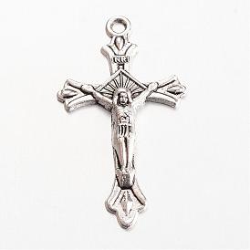 Tibetan Style Alloy Pendants, Cadmium Free & Lead Free, For Easter, Crucifix Cross