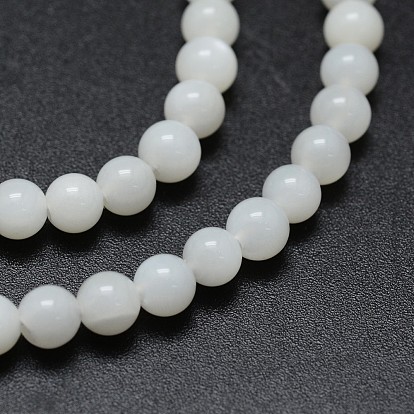 Natural White Moonstone Beads Strands, Round