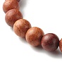 Bracelet en quartz naturel pour fille femme cadeau, bracelet extensible perles rondes en bois ciré
