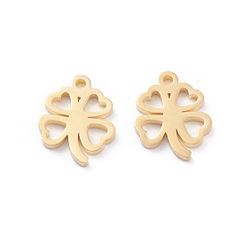 304 Stainless Steel Charms, Laser Cut, Clover
