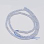 Brins de perles rondelles naturelles d'agate bleu clair à facettes, 3x2mm, Trou: 1mm, Environ 180 pcs/chapelet, 15.5 pouce