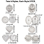 PANDAHALL ELITE 8 Pcs 4 Styles 304 Stainless Steel Locket Pendants, Photo Frame Charms for Necklaces, Mixed Shapes