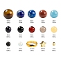 Kits de bijoux de planète de thème de système solaire de bricolage, 360pcs perles rondes en pierres précieuses naturelles et synthétiques, 94 pcs géométrie et étoiles en laiton perles