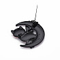Pin esmaltado luna y gato, broche de aleación con pegatinas para ropa de mochila, electroforesis negro, libre y sin plomo níquel