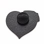 Word Call Me Enamel Pin, Heart with Skull Alloy Badge for Backpack Clothes, Electrophoresis Black