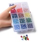 450 pcs 15 brins de perles de verre galvanoplastiques de style, de couleur plaquée ab , facette, rondelle