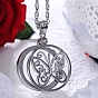 Butterfly Alloy Rhinestones & Glass Magnifying Pendant Necklace for Women