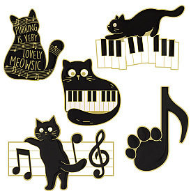 Black Cat Enamel Pin, Golden Alloy Badge for Backpack Clothes