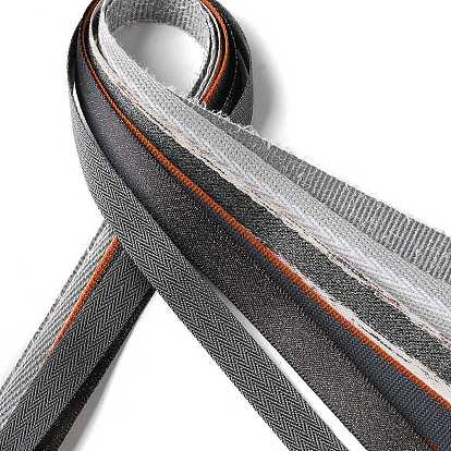 18 Yards 6 Styles Polyester Ribbon, for DIY Handmade Craft, Hair Bowknots and Gift Decoration, Gray Color Palette