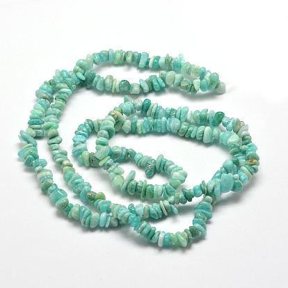 Amazonite naturelle perles de puce brins, 5~8x5~8mm, Trou: 1mm, environ 31.5 pouce