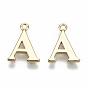 Brass Charms, Nickel Free, Alphabet, Real 18K Gold Plated