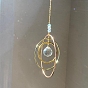 Décorations suspendues en forme de larme de verre et d'anneau de fer, attrape-soleil suspendus, pour les décorations de jardin à la maison