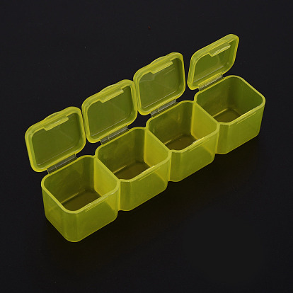 Rectangle Polypropylene(PP) Bead Storage Containers, with Hinged Lid and 56 Grids, Each Row Has 8 Grids, for Jewelry Small Accessories