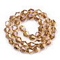 Electroplate Glass Beads Strands, AB Color Plated, Faceted, Bicone