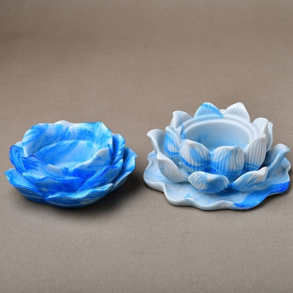Mini bases d'affichage de boule de cristal en résine de fleur de lotus bouddhiste, présentoir à sphère de cristal