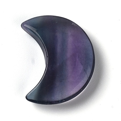 Perles de fluorite naturelles, pour création de fil enroulé pendentif , pas de trous / non percés, lune